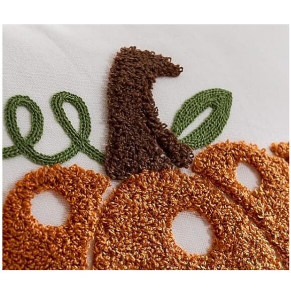 Pumpkin Pillow Covers Embroidered Fall Decor Thanksgiving Farmhouse Throw Cases - Picture 3 of 5